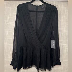 NWT Elegant Black Sheer Blouse